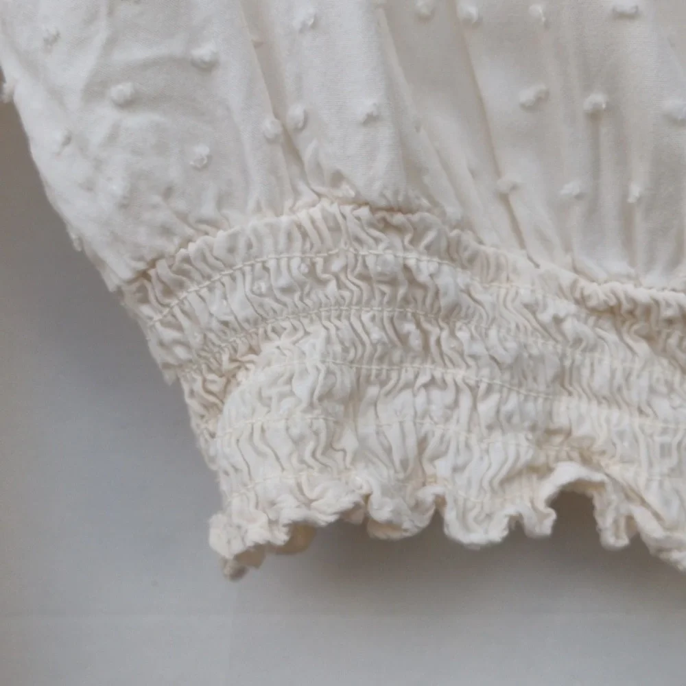 Wild Fable Cream Ruffled Top M
